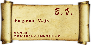 Bergauer Vajk névjegykártya